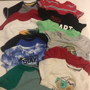 2T toddler boys short sleeve shirts lot of 12